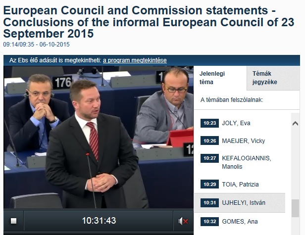 Ujhelyi a plenáris ülésen kérte számon Junckert a magyar kormányról szóló jelentés miatt