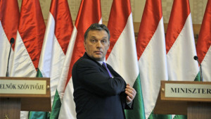 Hungarian Prime Minister Viktor Orban gives a press conference on February 2, 2011 at the Parliament building in Budapest.  AFP PHOTO / ATTILA KISBENEDEK